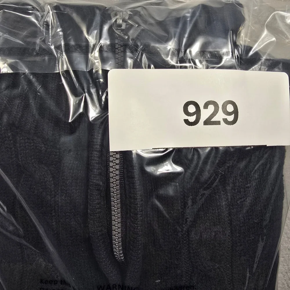 US Polo Assn Mens Medium Black Sweater Quarter Zip Cable Knit Sherpa Collar